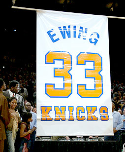 Ewing's Jersey Is Raised To The Raftors